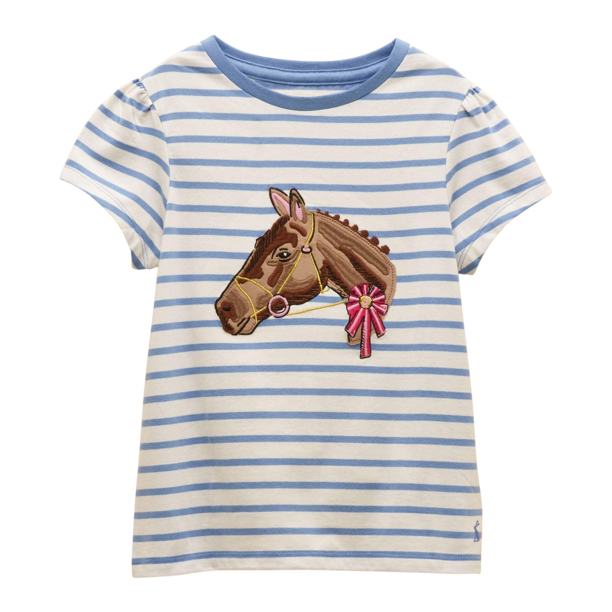 Joules Girls Astra T-Shirt - Blue Horse