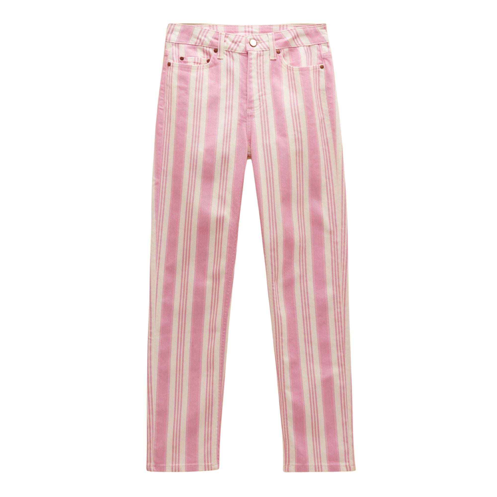 Joules Womens Slim Straight Jeans - Pink Stripe