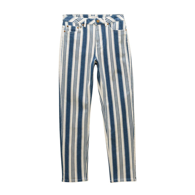 Joules Womens Slim Straight Jeans - Blue Stripe Hover Image