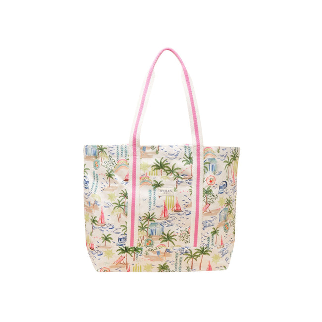 Joules Womens Promenade Canvas Tote Bag - Palm Print Hover Image