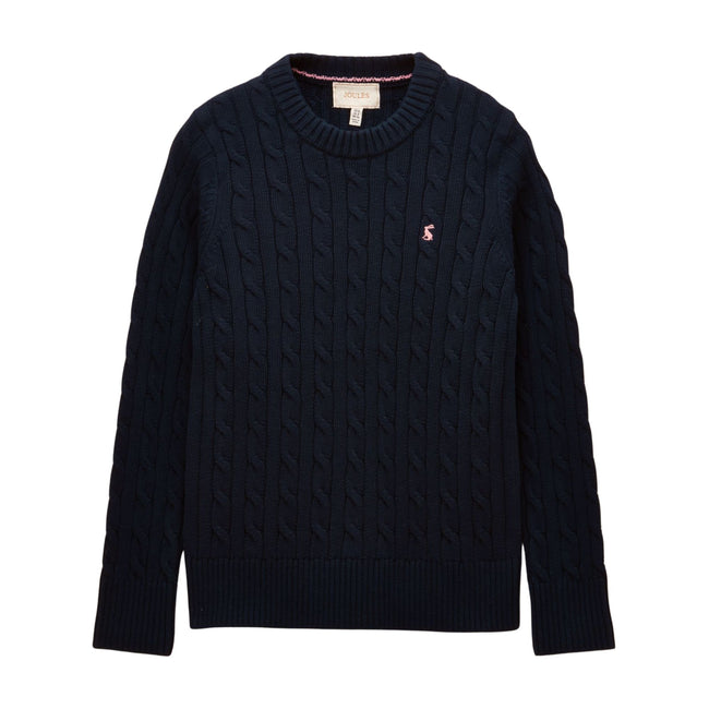 Joules Womens Classic Cable Jumper - Navy Hover Image
