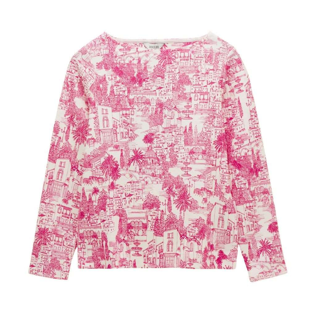 Joules Womens Printed Harbour T-Shirt - Pink City Toile