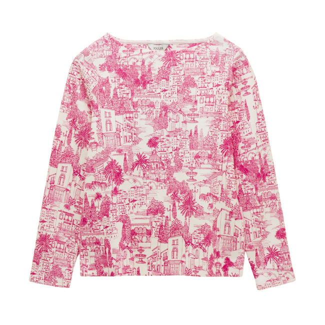 Joules Womens Printed Harbour T-Shirt - Pink City Toile Hover Image