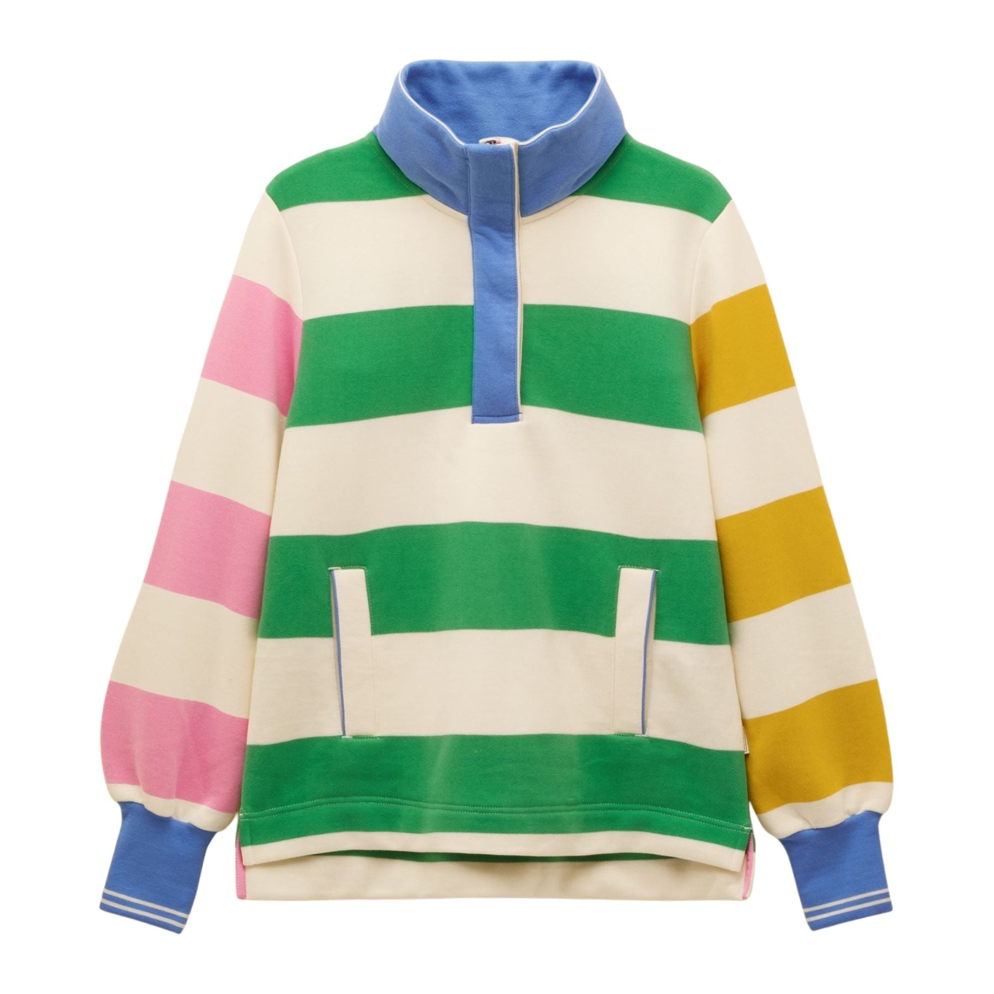 Joules Womens Burnham Hotchpotch Sweat Top - Cream/Pink/Green