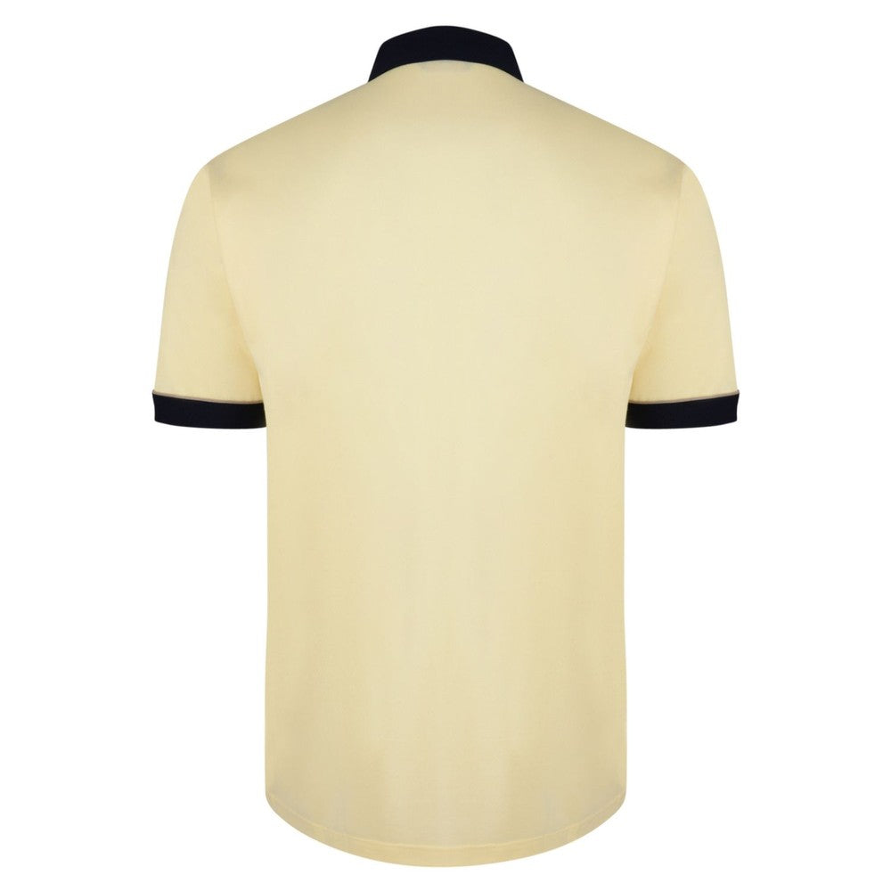 Gabicci Contrasting Collar & Cuff Patterned Jersey Polo Shirt - Corn