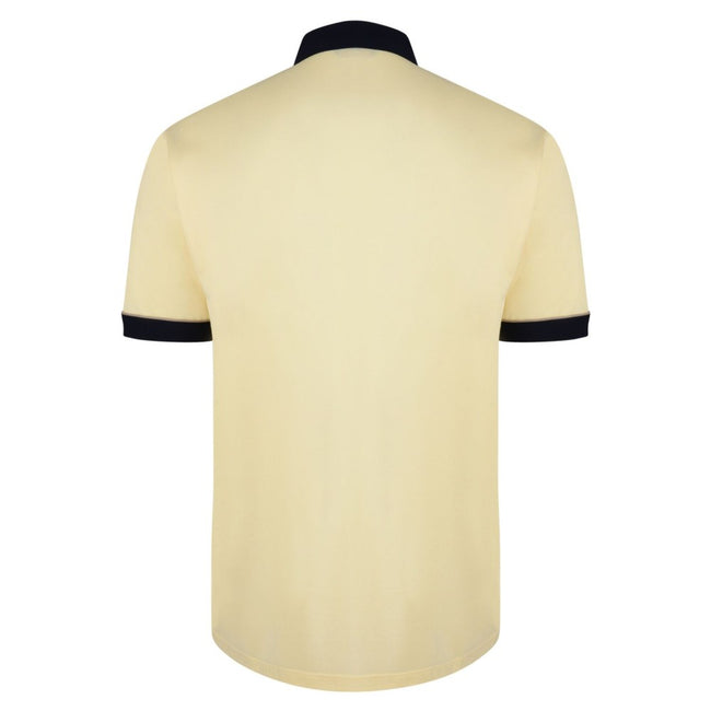 Gabicci Contrasting Collar & Cuff Patterned Jersey Polo Shirt - Corn Main Image