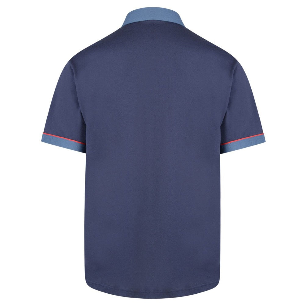 Gabicci Contrasting Collar & Cuff Patterned Jersey Polo Shirt - Navy