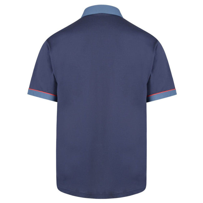 Gabicci Contrasting Collar & Cuff Patterned Jersey Polo Shirt - Navy Main Image