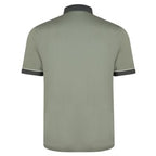 Gabicci Contrasting Collar & Cuff Patterned Jersey Polo Shirt - Sage
