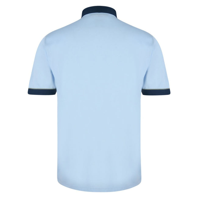 Gabicci Contrasting Collar & Cuff Patterned Jersey Polo Shirt - Sky Main Image