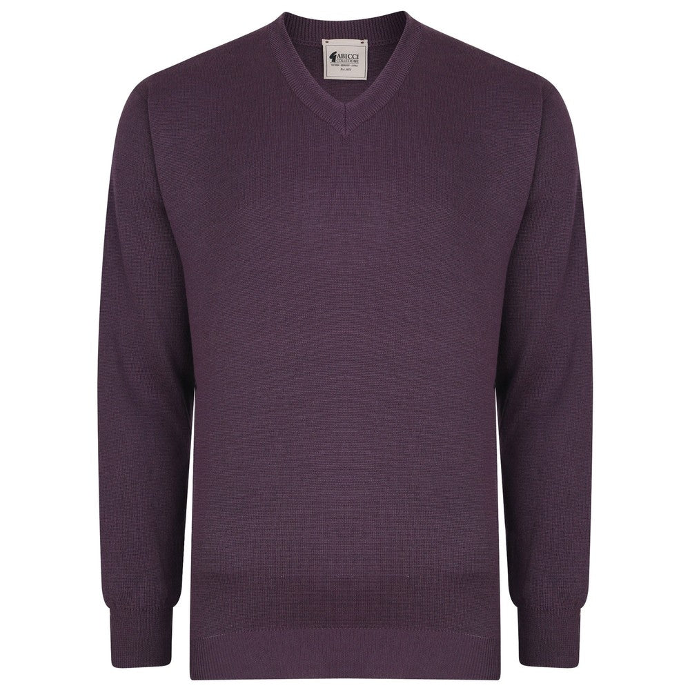 Gabicci Jumpers - K01 Classic V Neck - Grape